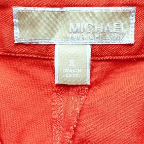 MICHAEL Michael Kors Women's Pants Size 8 Orange Ankle Length Zip Front Pockets - Picture 7 of 9